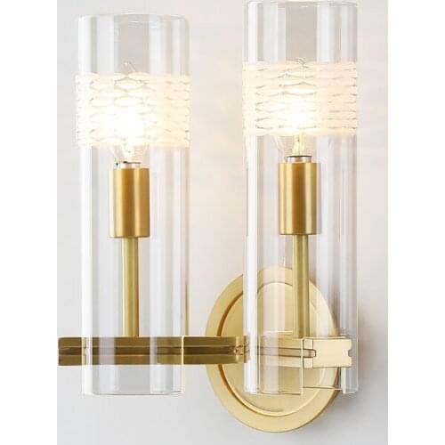 Post-modern Luxury Glass Wall Lamp Living Room Background Wall Nordic Wall Lights Bedroom Beside Walk Way Corridor Lighting Fixt