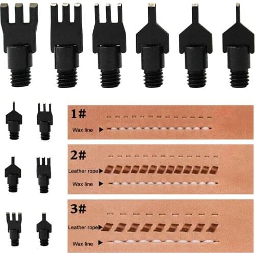 Professional Leather Spacing Hole Punch Tool Kit Flat Hole Line Puncher Steel Prong Chisel Set DIY Leather Carving Tools