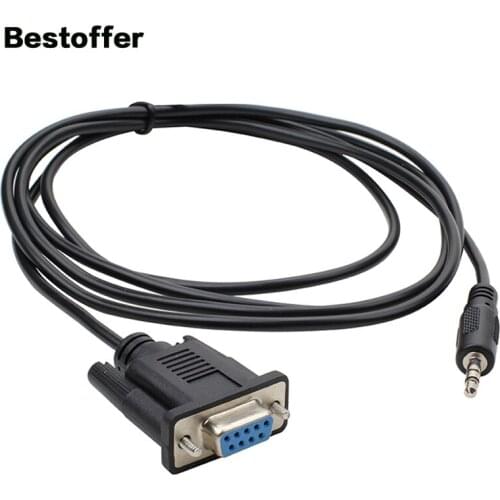 RS233 DB9 Female Serial Port to DC 3.5mm Male 3P Audio Connection Cable 1.8 Meters