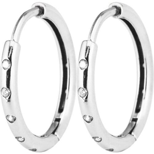 HOOP Earrings 2021 Trend Droplets BrincoS 925 Sterling Silver Jewelry DIY Orecchini Oorbellen Pendientes