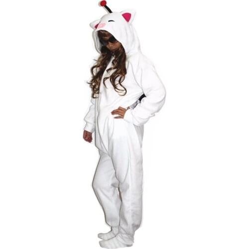 Adults Kigurumi Cosplay Costume MOG Moogle Onesies Pajamas For Halloween Carnival Masquerade Christmas Party