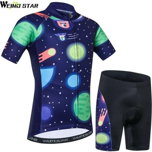 Weimostar Children Cycling Jersey Set Kids Short Sleeve Riding Cycling Clothing Sportswear Bike Bicycle Jersey Ropa Ciclismo