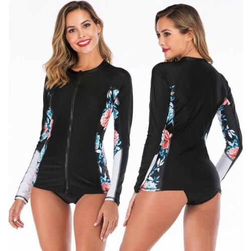 Swim Wear Women 2019 Sexy Swimsuit Womens Whole Woman Swimwear Swimsuits Long Sleeve Surf Animal Spandex Swim Shirt