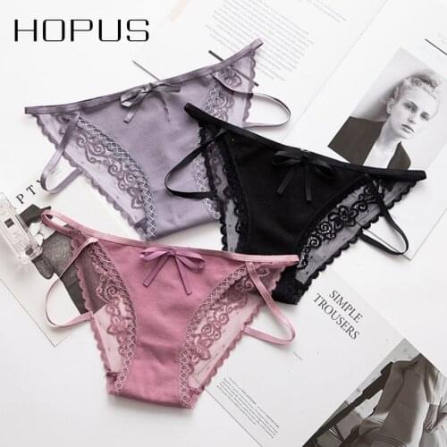 Woman Bow Panties New Comfortable Bow Thin Traceless Lace Sexy Brief Girl Underwear Soild Color Sexy Panties Woman High Quality