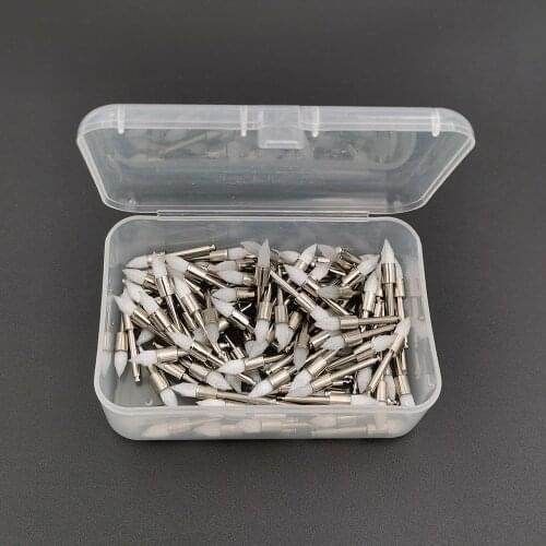 Transaparent Dental Lab Polishing Brush Tapered 100pc/box Latch Type (RA) Polisher Nylon Prophylaxis Brushes Dental Disposables