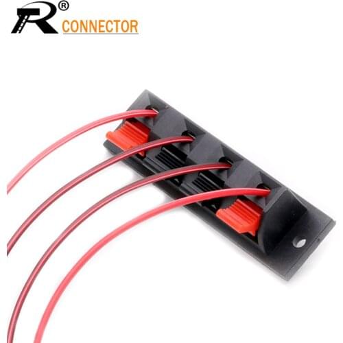 1pc 4Positions 4 terminal speaker connector board Binding Post Spring Push Release For Electrical Wire Connector