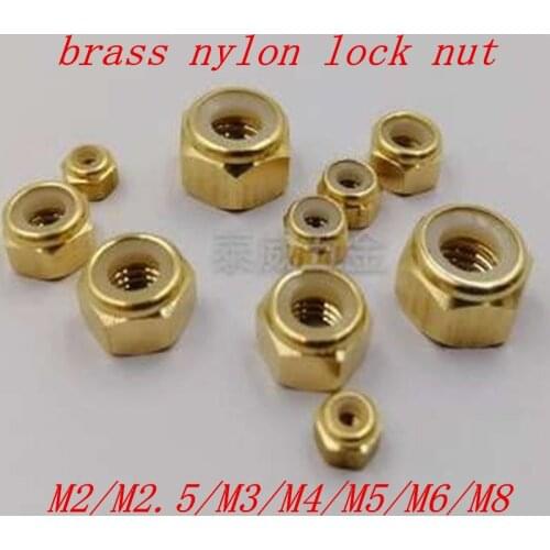 10PCS M2 M3 M4 M5 M6 M8 brass nylon insert lock nut