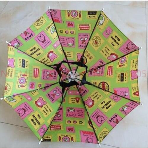 Camouflage Foldable Headwear Sun Umbrella Fishing Hiking Beach Camping Headwear Cap Head Hats Outdoor 100pcs