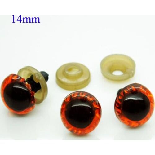 14mm Brown Color Safety Eyes / Plastic Doll eyes Handmade Accessories For Bear Doll Animal Puppet Making - 50 pairs/lot