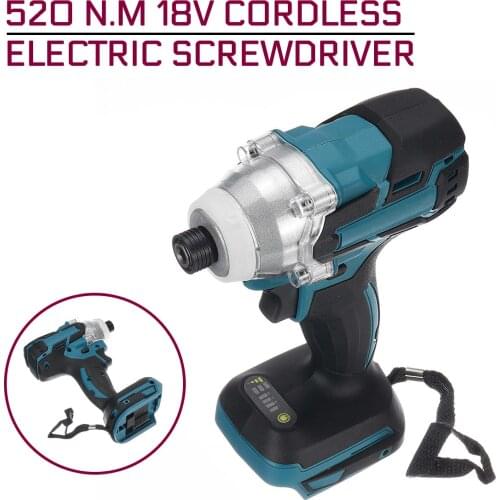 18V 520 N.m Cordless Electric Wrench Screwdriver Speed Impact Rechargable Brushless Drill Driver+ LED Light For Makita Battery