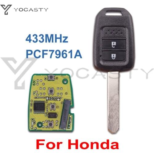 YOCASTY 433Mhz 2 Button Remote Car Key For Honda Brio Mobilio 2015 2016 with PCF7961A 46 Chip No Mark