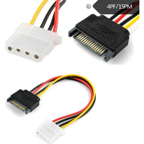 2pcs 4P To SATA Male Transfer Cable SATA Revolution To Large 4pin Female Hard Drive Power Cord SATA To IDE Power Cord