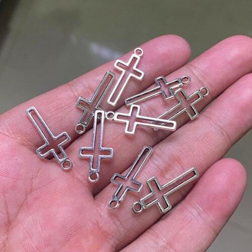 30pcs 11x23mm Cross Connector Pendants Charms Jewelry Making DIY Mens WomenNecklace Bracelet Handmade Crafts Accessories