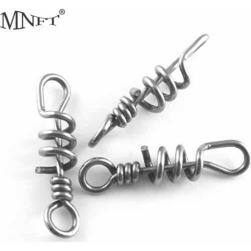 MNFT New 30Pcs Fishing Heavy Duty Stainless Steel Lure Quick Convenient Connector Corkscrew Swirl Fishing Swivels 4.7cm