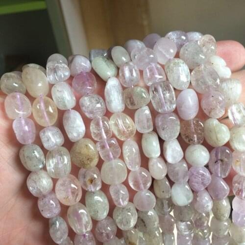 9-11mm freeform natural Spodumene/Kunzite stone beads natural stone beads DIY loose beads for jewelry making strand 15"wholesale
