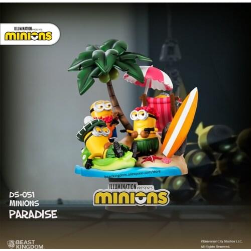 Beast kingdom Dream Featured Despicable Me Minions Beach series Desktop Decoration Gift Figure Collection garage kit