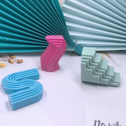 PRZY Stair Curve Plaster Mould Creative Geometric Shape Scented Candle Mold Soap Molds Handmade Silicone Molds Candle Mould