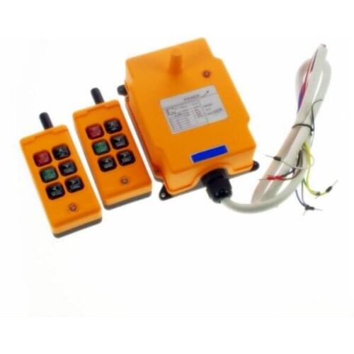 HS-6 6 Keys 1 Speed 2 Transmitter + 1 Receiver Hoist Industrial Wireless Crane Truck Remote Control Push Button Switch