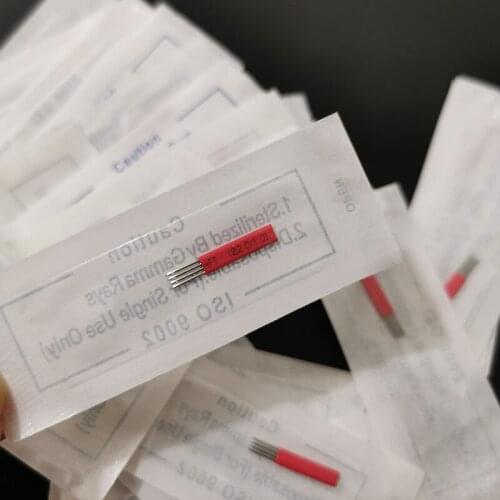 100Pcs 4 Raws R3 Round needles Details about 3D Permanent Makeup Eyebrow Tattoo Needles Microblading 4 x 3 Pins Round Blades