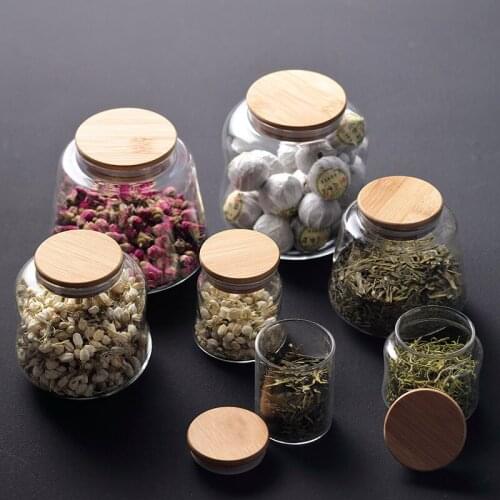 Cup Storage Mini Tea Canister Glass Transparent Portable Storage Tea Can Box Sealed Travel Packaging Household Candy Bottle