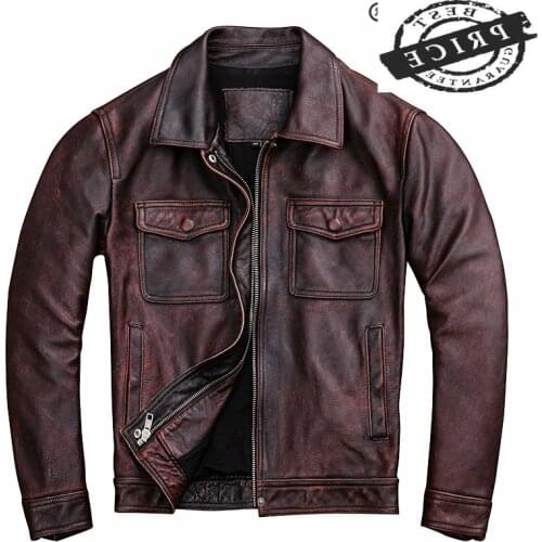 Jacket Real Leather Men Clothes 2021 Streetwear Fashion Men Cow Leather Short Coat Slim Fit axl Genuine Leather Coat 1a26