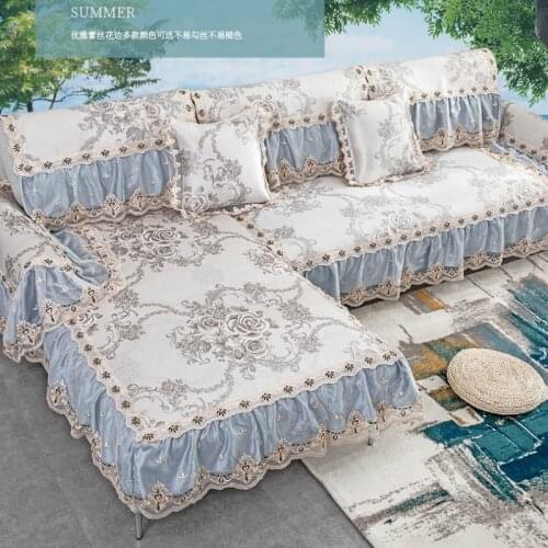 Summer Ice Silk Non-slip Sofa Cushion European-style Universal Sofa Cover All Inclusive Sofa Mat Cushion Single/Two/Three Seat