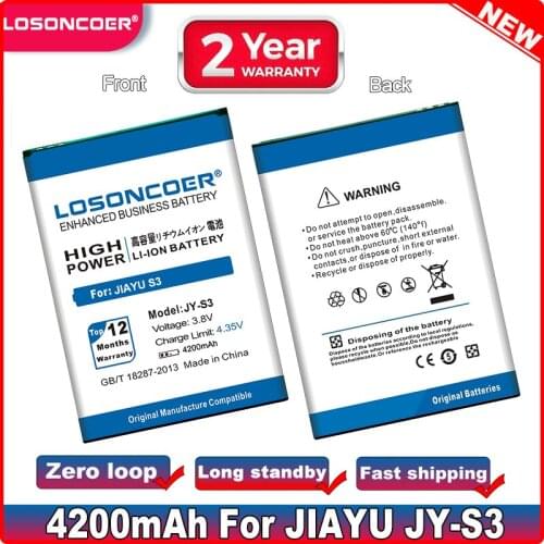 LOSONCOER 4000mAh JY-S3 Battery JY S3 for jiayu s3 Battery jiayus3 Global Free Shipping