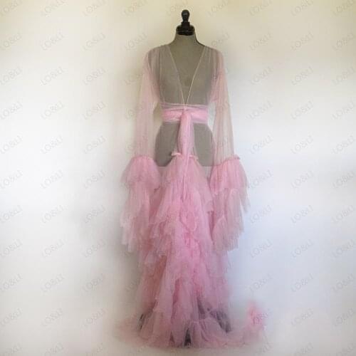 Soft Baby Pink 2021 Long Maternity Dress for Photo Shoot or Baby Shower Modest Off Shoulder Tulle Pregnant Women Party Dresses