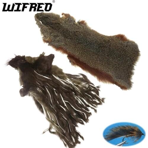 Fly Fishing Squirrel Fur Whole Pine Squirrel Skin Natural Thick Hair Zonker Strip Nymphs Lure Fly Tying Dubbing Materials