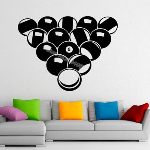 Billiard Balls Wall Stickers Snooker Sports Game club Vinyl Decal Home Interior Design Bedroom Game place Decor Art Murals EB368