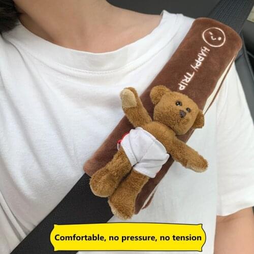 Cartoon Car Seat Belt Cover GM Seat Belt Shoulder Pad Warm Plush Interior Cushion Protector Safety Protection seatbelt cover