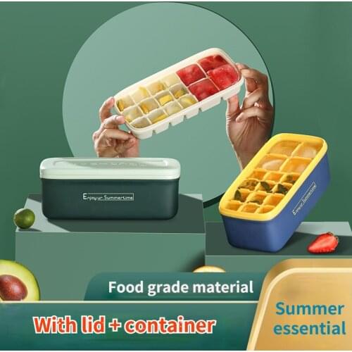 Necessary Food Grade Silica Gel Ice Lattice In Summer Ice Container Small Square Ice Cube Tray with Lid Ice Cube Mold