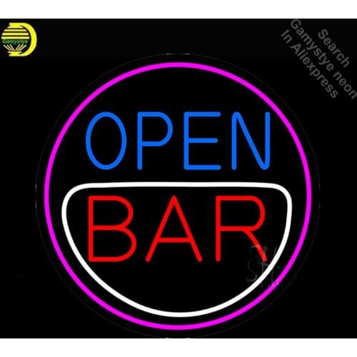 NEON SIGN For Round Bar Open neon Light Sign Beer Club Advertise Window Hotel vintage Neon sign for sale neon light Art Lamps