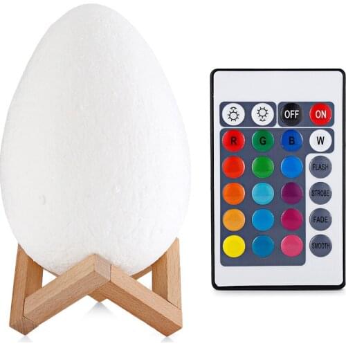 3D Printing Egg Shape Light 16 Light Colors Usb Night Lamp With Battery Remote Control For Bedroom Living Room Party