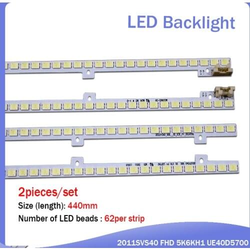 100%new 4 PCS*62 LEDs 440mm LED strip BN64-01639A 2011SVS40 FHD 5K6K right left for UA40D5000PR LTJ400HM03-H