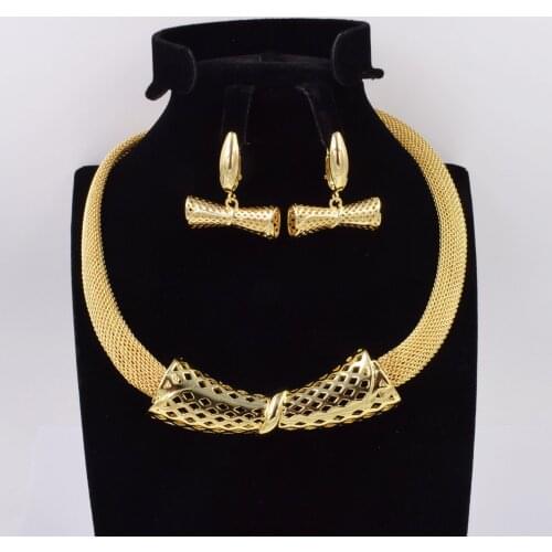 NEW High Quality Ltaly 750 Gold color Jewelry Set For Women african beads fashion Bracelet Ring jewelry