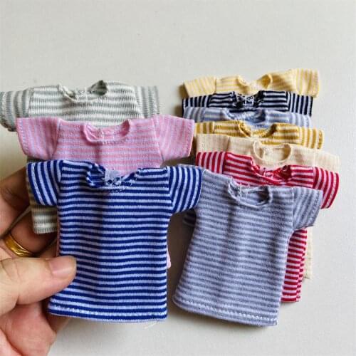 1pcs Blyth Doll Clothes,Pure Cotton Stripe T-shirt for barbies azone ob24 pullip blyth 1/6 doll clothes accessories for dolls