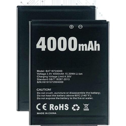 Original Kikiss BAT18724000 4000mAh Battery For Doogee X70 X 70 Bateria Batteries