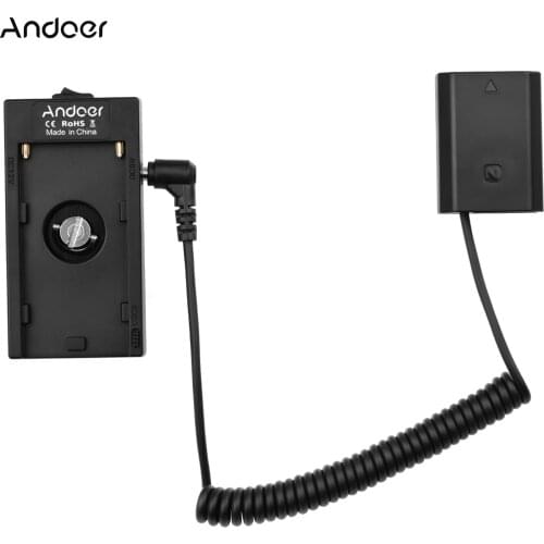 Andoer NP-F970 F750 Battery Plate Holder Adapter + FW50/FZ100/LP-E17 Dummy Battery Couplerfor Sony Nikon Canon EOS Fuji Cameras