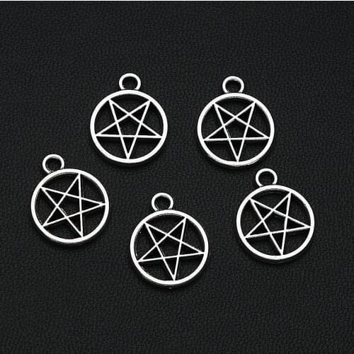 20PCS/Lots 16x13mm Antique Silver Plated Stars Sun Charms Hollow Pendants For DIY Earring Jewelry Making Supplies Materials