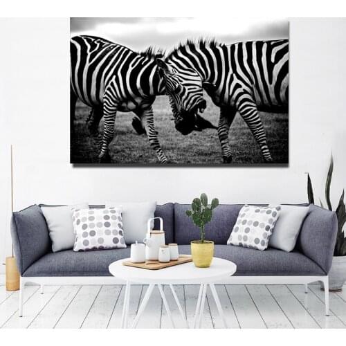 Nordic Poster and Prints Kids Room Animal Black White Zebra Canvas Painting for Living Room Wall Art Pictures Home Decoration