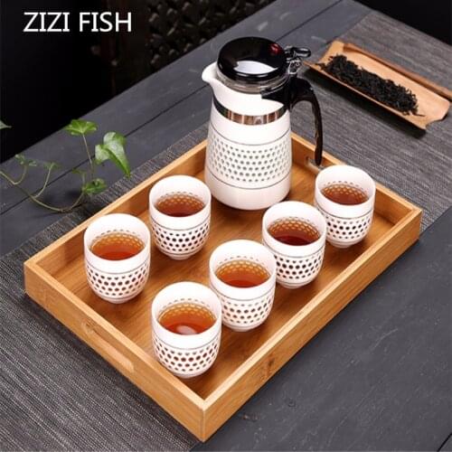 Drinkware coffee and tea sets ceramic teapot kettle Drift Pot cup for puer Tea Trays Teaware chinese kung fu tea set