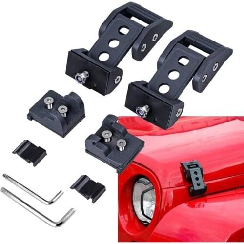 Professional Hood Latches Catch Kit Replacement for Wrangler JK Metal Latch Locking Hood Catch, Sturdy and Durable