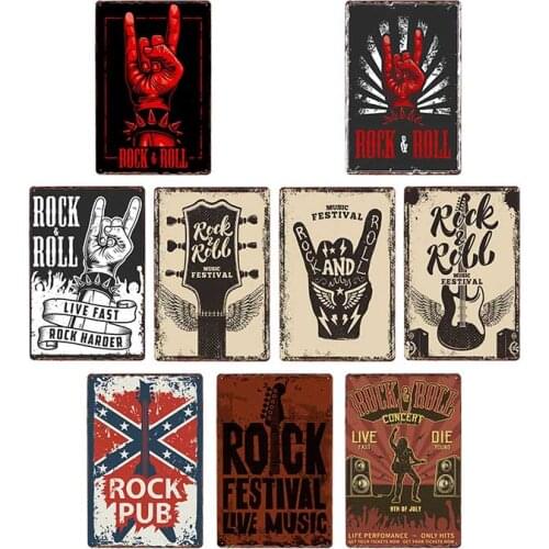 Rock Metal Signs Vintage Plaque Music Poster Retro Tin Plate Bar Decoration Pub Decorative Home Decor 20x30cm