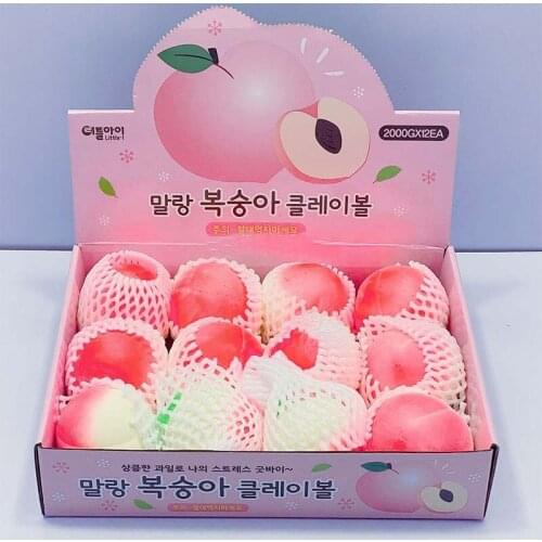 Lovely Peach Pink Kneading music Squeeze Fruits Ball Adults Stress Relief Toy Pressing Kneading Decompression Toy