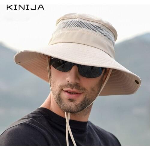 Sport Quick dryng cap Sun Protection Breathable Bucket Cap Fisherman Hat Adjustable men Outdoor fishing bike climbing hat