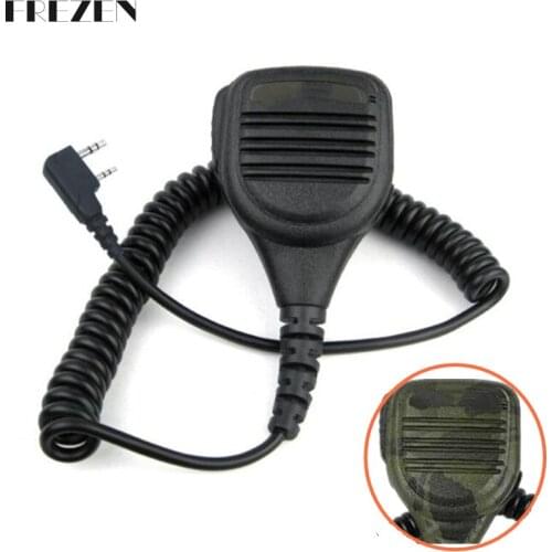 Heavy Duty Shoulder Speaker Mic Microphone PTT IP54 Waterproof 2pin for Kenwood Baofeng HYT Two Way Radio UV-5R TK-3302 BF888S