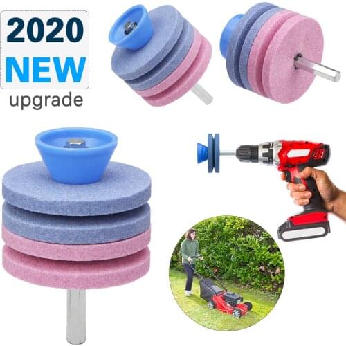 Lawn Mower Blade Sharpener Drill Attachment Blunt Lawnmower Blade Sharpening Knife Garden Tool Grinding Rotary Drill Cutter