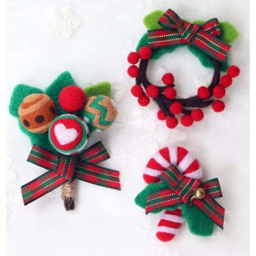 Cartoon Girls Children Kids DIY Gift Wool Felting Pocked Felt ,Non-Finished Felt Material DIY Package for Beginners with Tools