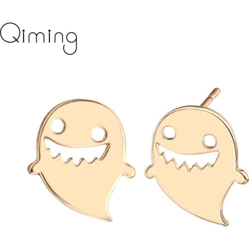 Cut Ghost Stud Earrings Women Cute Statement Boho Elf Jewelry Gift For Kids Girls Halloween Vintage New Earrings Gift